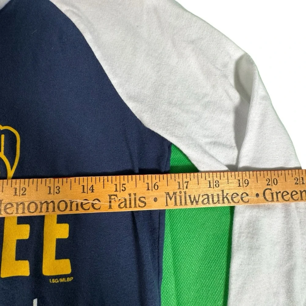 Milwaukee Brewers Womens Small Raglan Baseball Shirt MLB Genuine 3/4 Sleeve - Picture 5 of 11